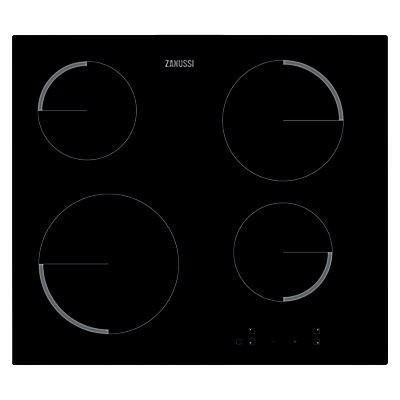 Zanussi ZEV6240FBA Frameless Ceramic Hob, Black Glass